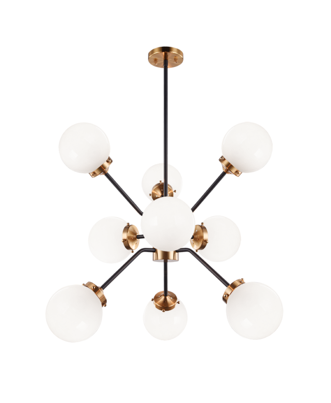 Luminaire suspendu | MARU - Laiton — Abat-jour ouvert