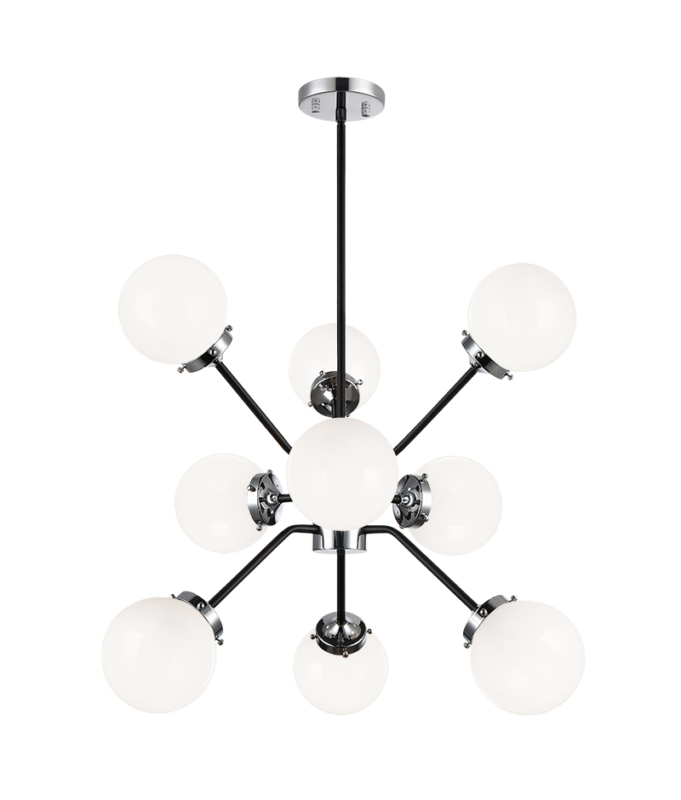 Luminaire suspendu | MARU - Chrome — Abat-jour ouvert