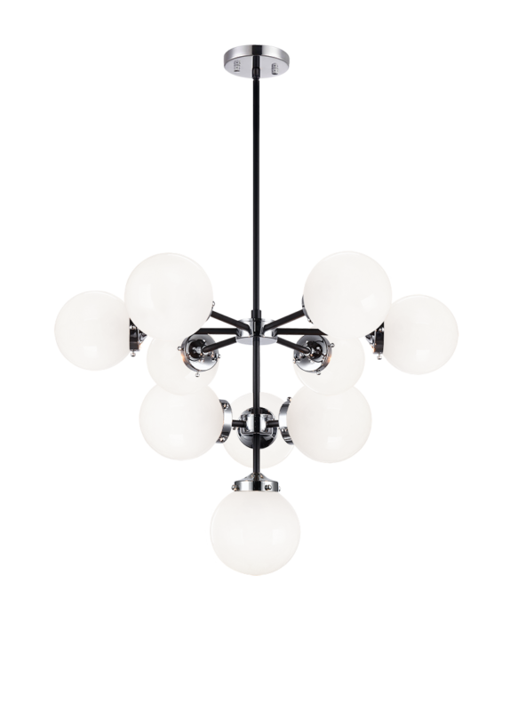 Luminaire suspendu | MARU - Chrome — Abat-jour ouvert