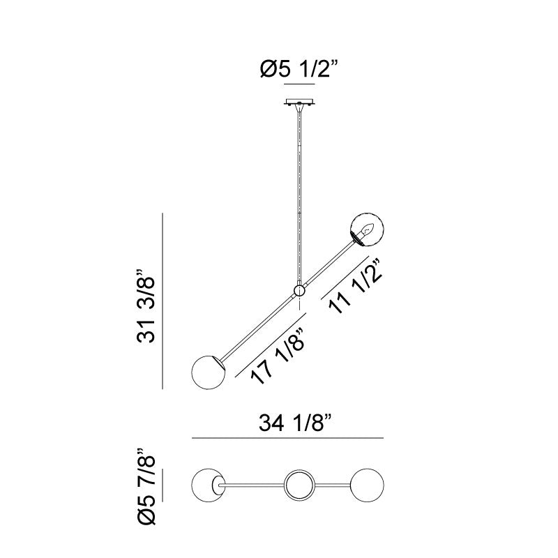 Luminaire suspendu | COSMIC - Laiton — Abat-jour ouvert