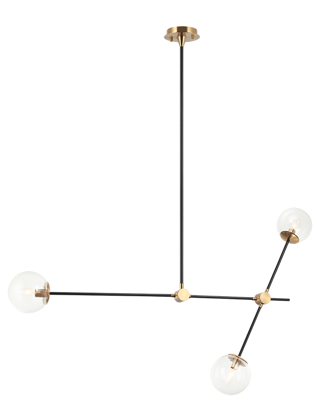Luminaire suspendu | COSMIC - Laiton — Abat-jour fermé