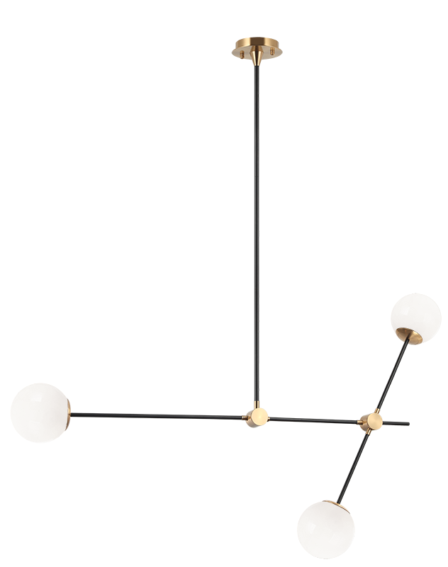 Luminaire suspendu | COSMIC - Laiton — Abat-jour ouvert