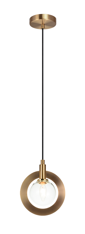 Luminaire suspendu | ASTRO - Laiton — Abat-jour fermé