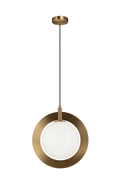 Luminaire suspendu | ASTRO - Laiton — Abat-jour ouvert