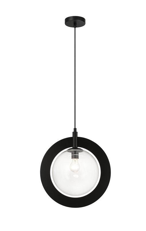 Luminaire suspendu | ASTRO - Noir — Abat-jour fermé