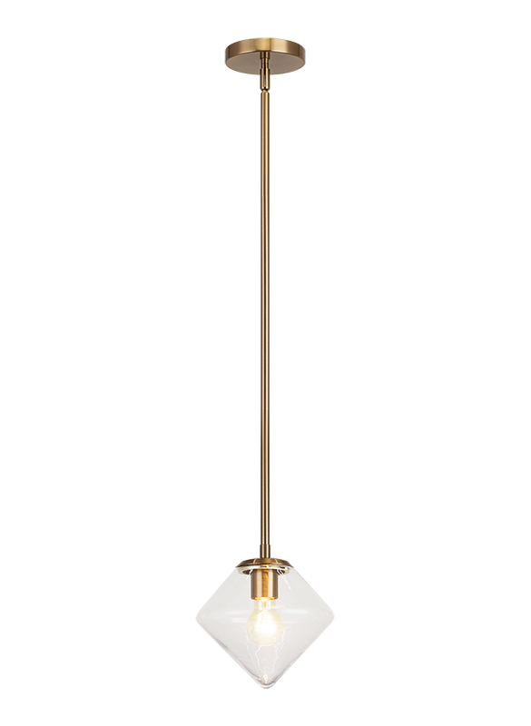 Luminaire suspendu | NOVO - Laiton — Abat-jour fermé