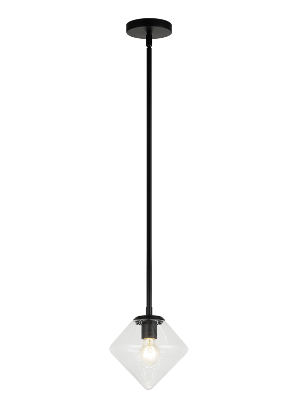 Luminaire suspendu | NOVO - Noir — Abat-jour fermé
