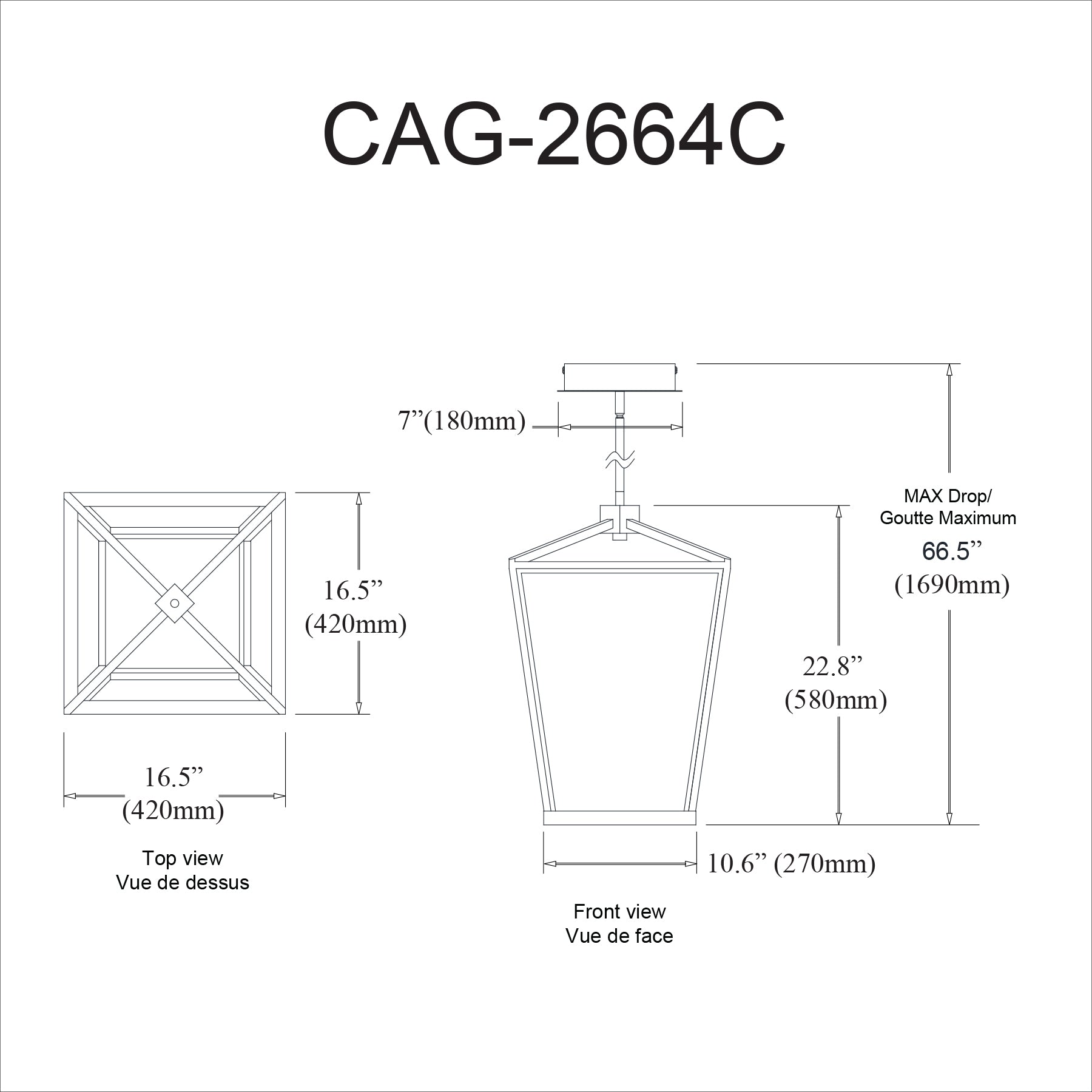Luminaire suspendu | CAGE — 17 po