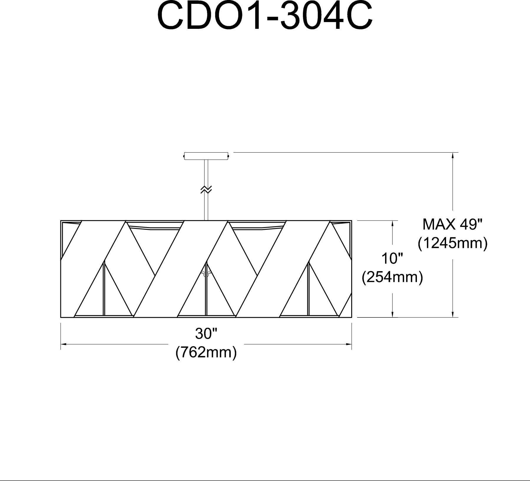 Luminaire suspendu Noir | CARDANO — 30 po × 10 po (CDO1-304C)