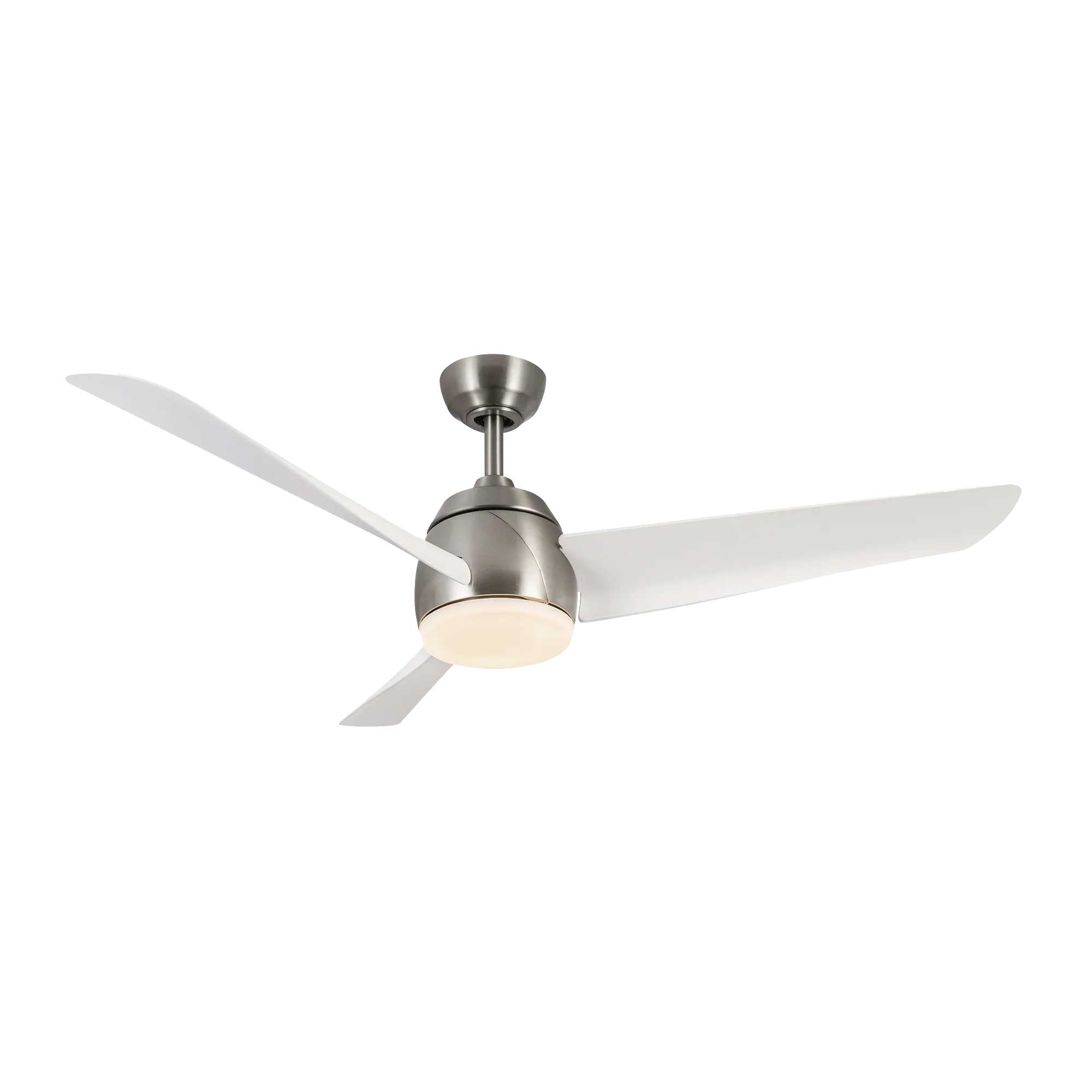 THALIA Ventilateur Nickel, Blanc DEL INTÉGRÉ - CF91954-BN/WH | KUZCO