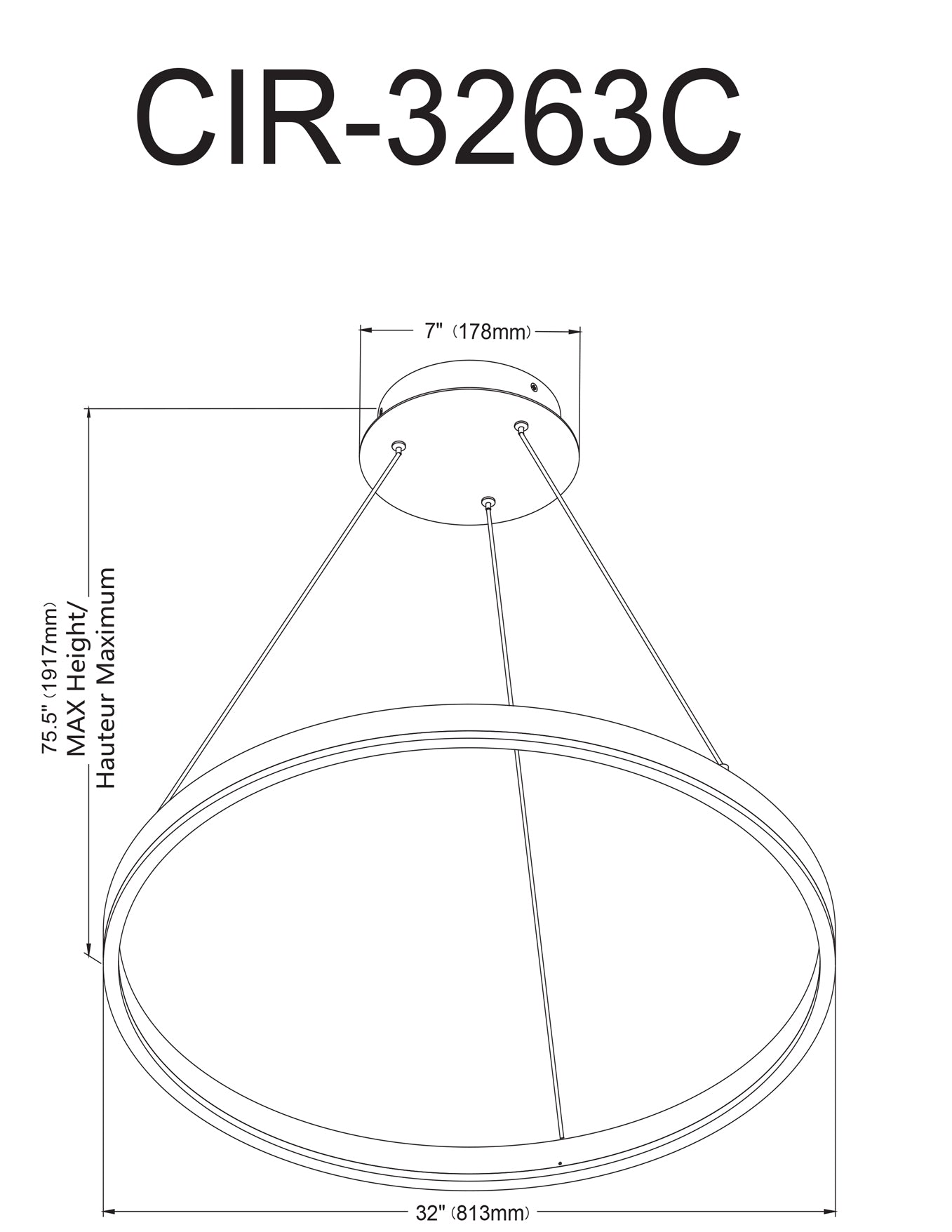 Luminaire suspendu Laiton vieilli | CIRCULO