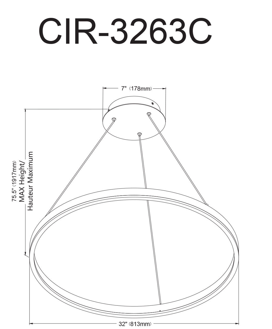 Luminaire suspendu Laiton vieilli | CIRCULO