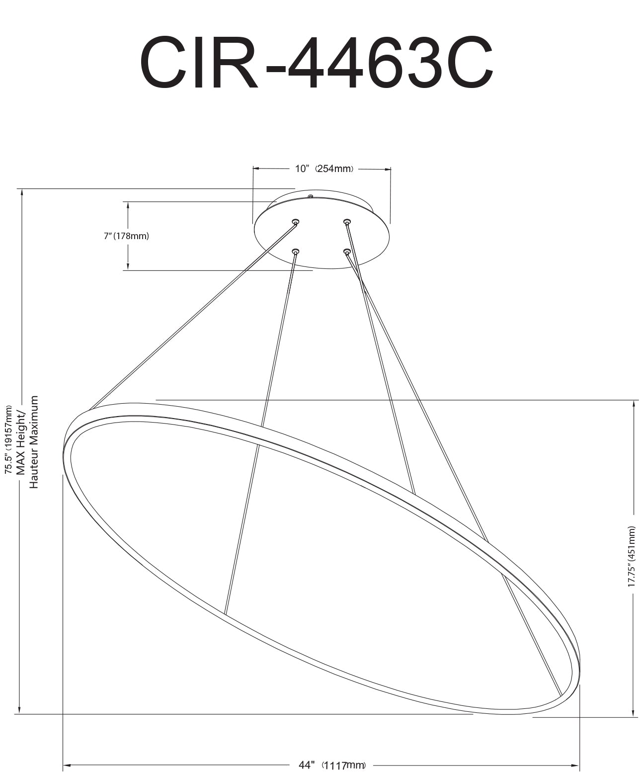 Luminaire suspendu | CIRCULO — 44 po