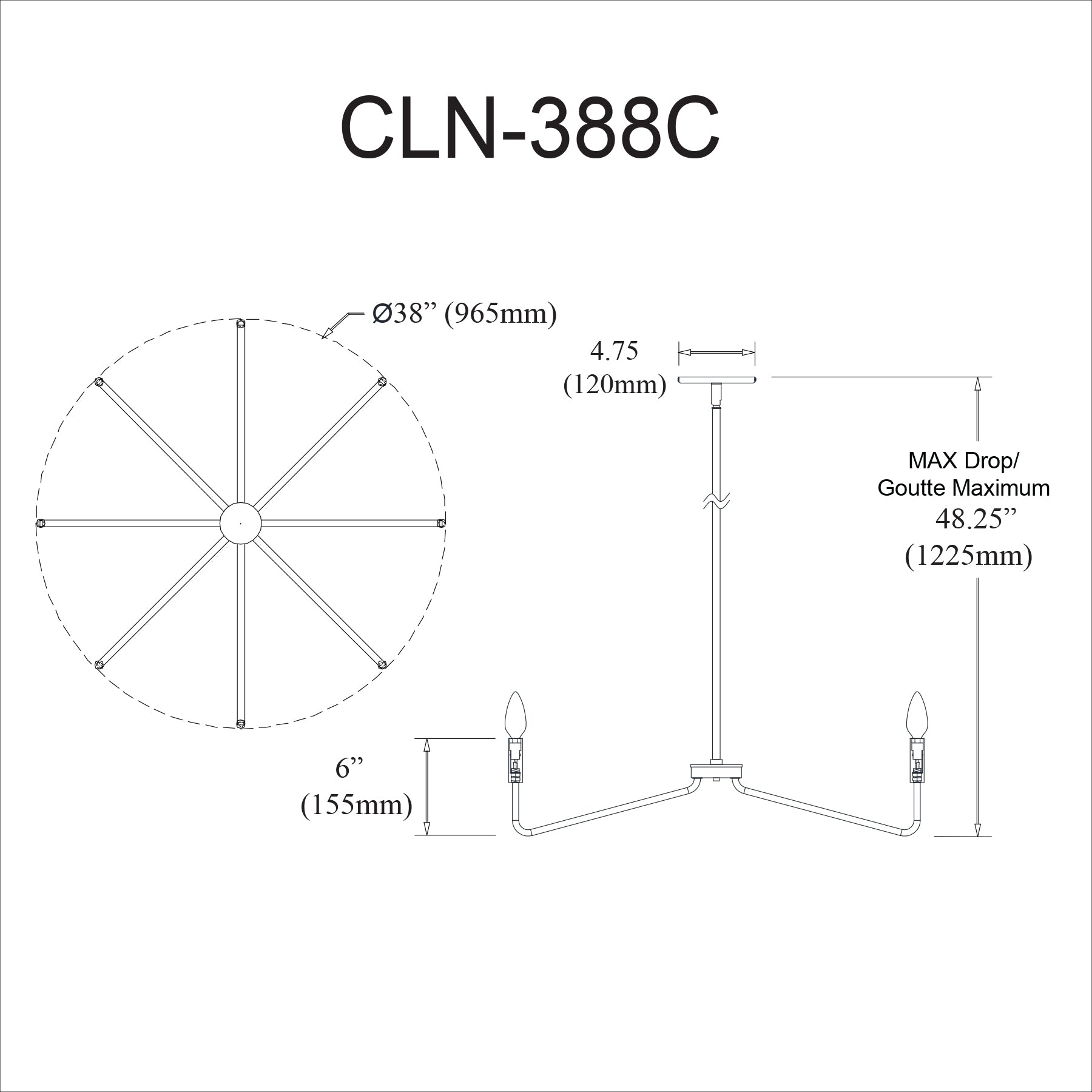 Luminaire suspendu | CLAYTON — 38 po