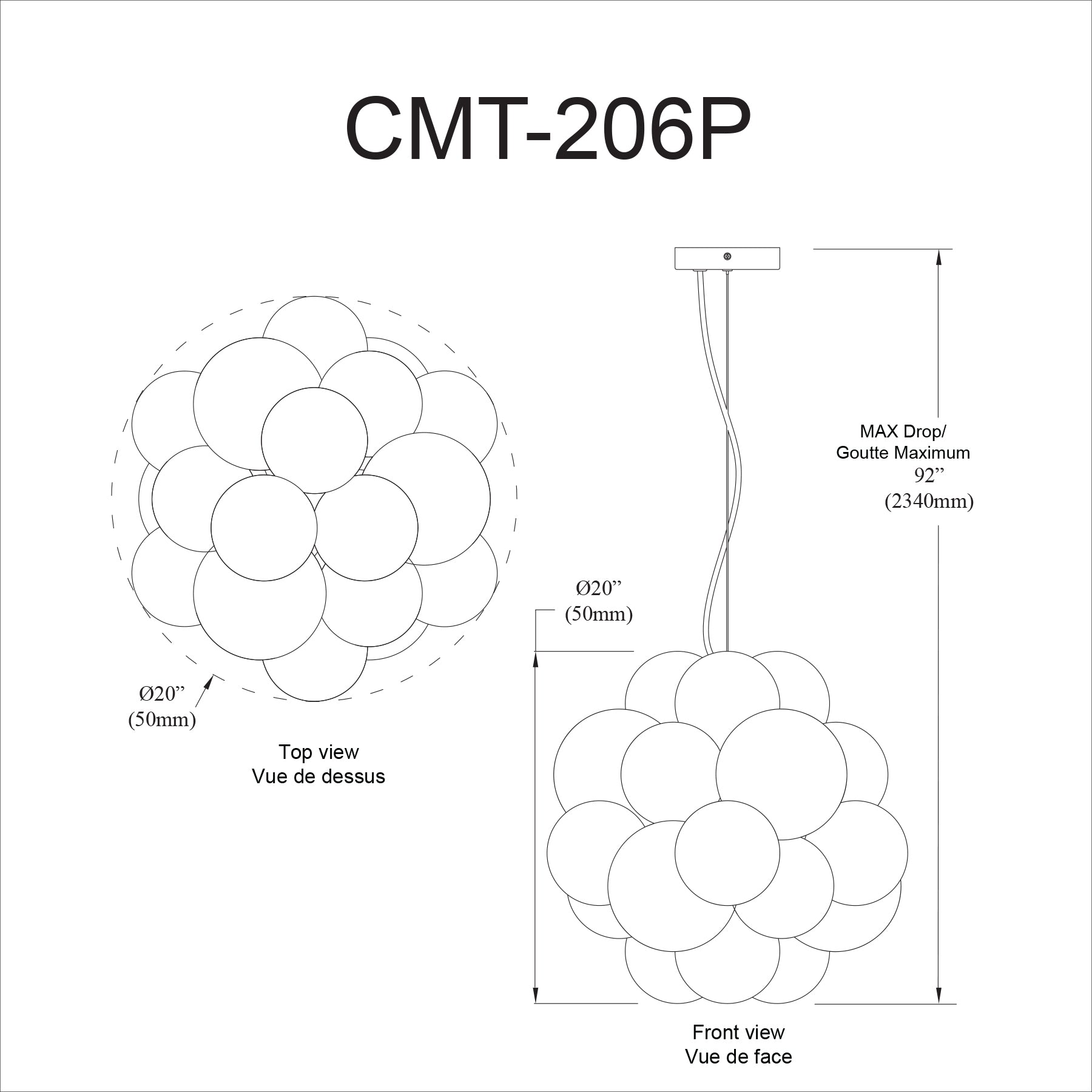 Luminaire suspendu | COMET — 20 po