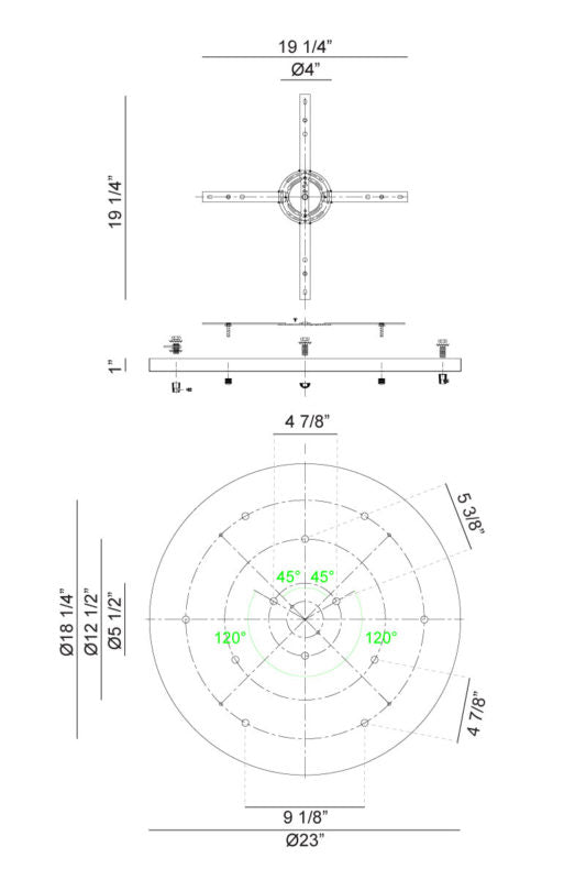 Accessoire | MULTI CEILING CANOPY (LINE VOLTAGE) - Laiton
