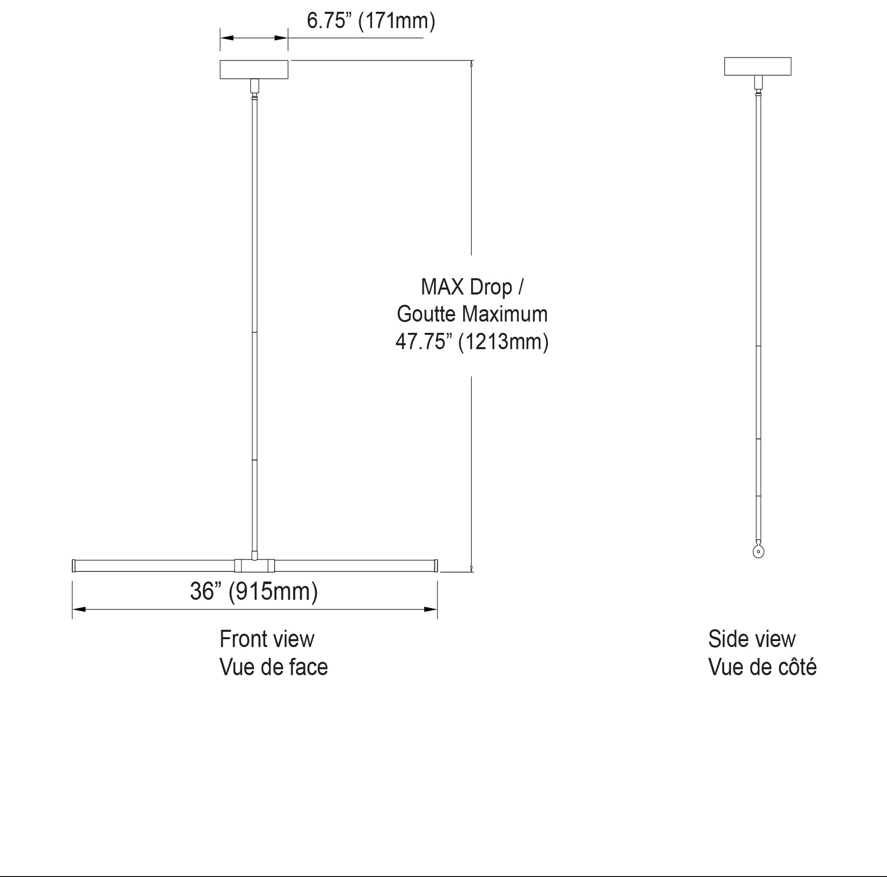 Luminaire suspendu | CORVETTE — 36 po