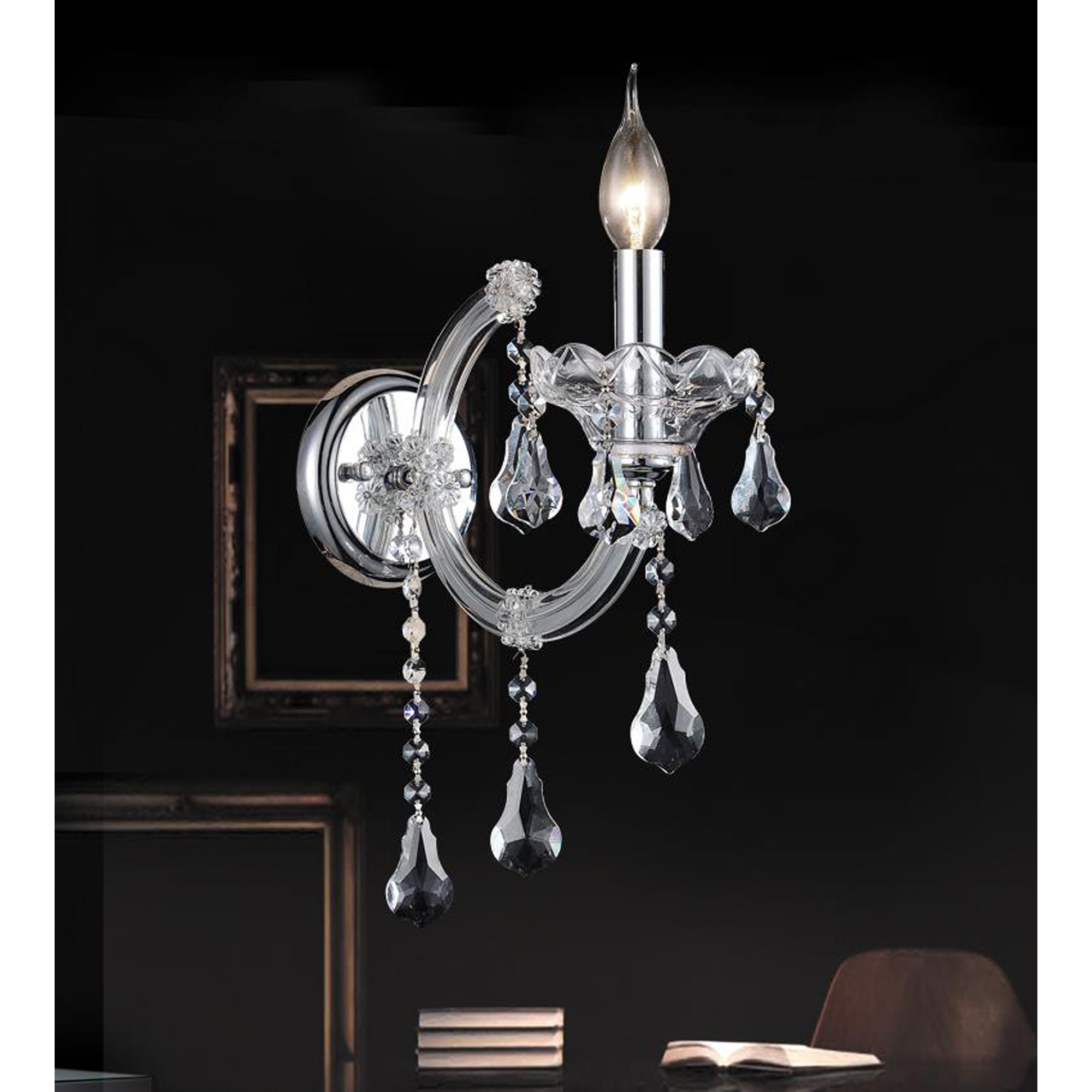 Applique murale Chrome - Maria Theresa | 8318W5C-1 (Clear)