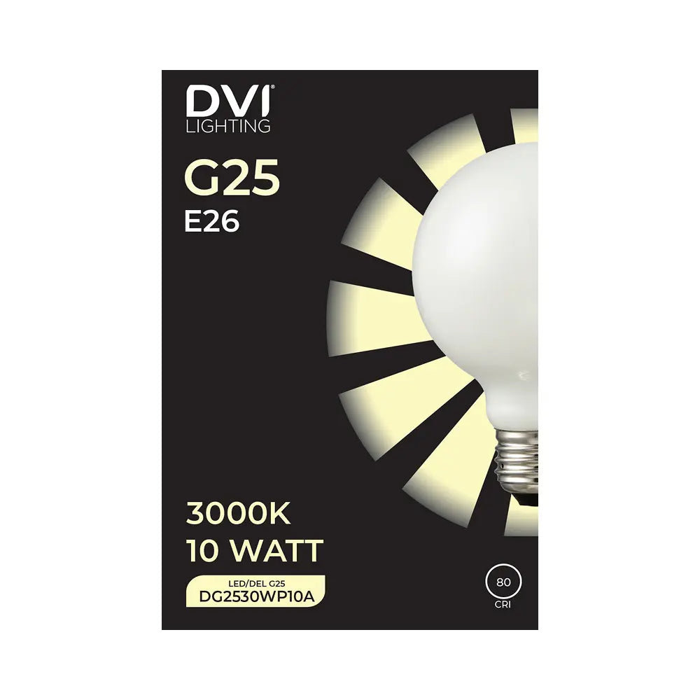 Ampoule DEL G25, 8 W, 3000 K, culot E26 (opale)