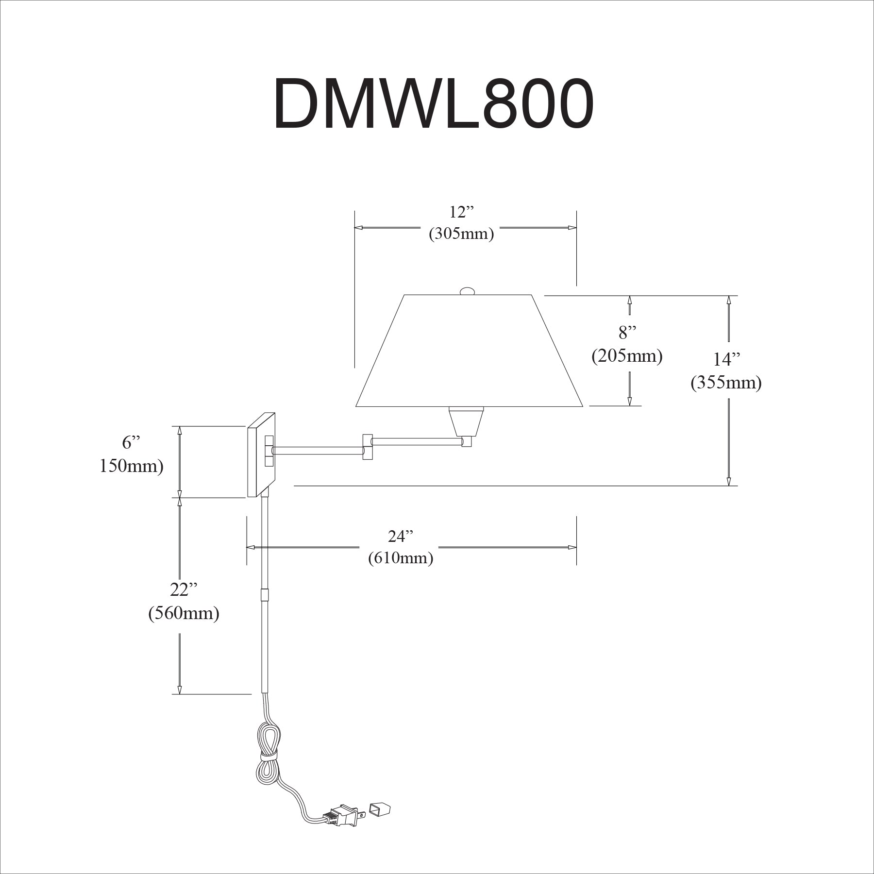 Applique murale Chrome satiné | DMWL800