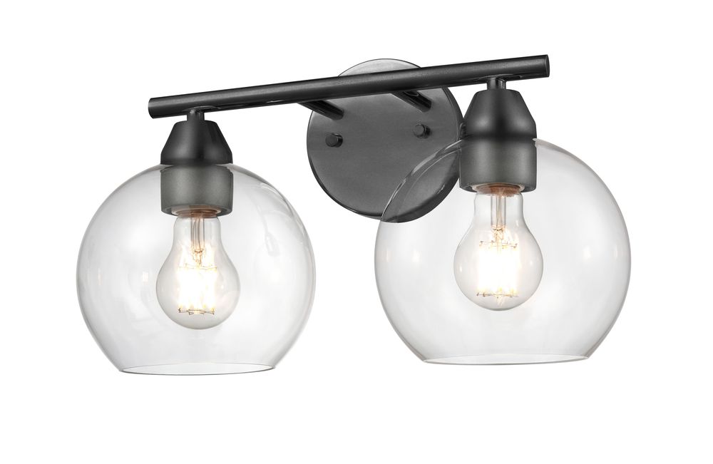 ROMEDA Bathroom wall sconce Graphite - DVP34722GR-CL | DVI