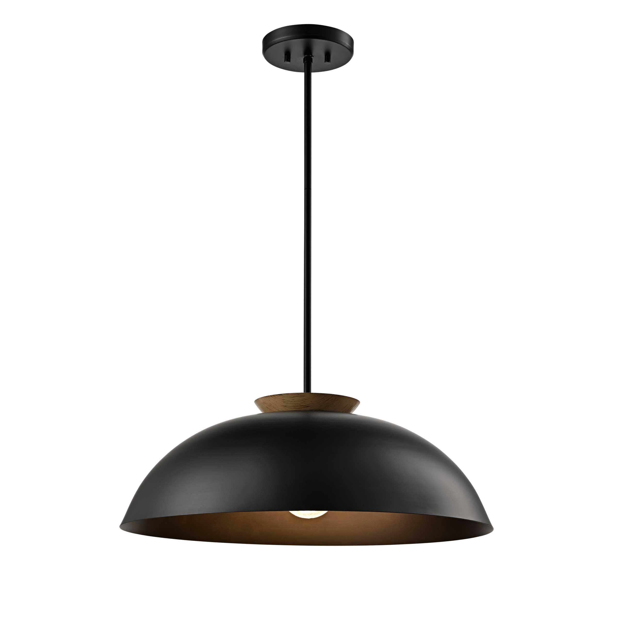 BERGEN Luminaire suspendu Noir, Bois - DVP36808EB+NW | DVI