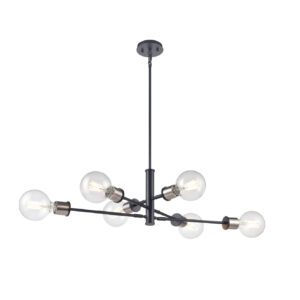LAKE-LOUISE Chandelier Noir - DVP47602MF+EB | DVI