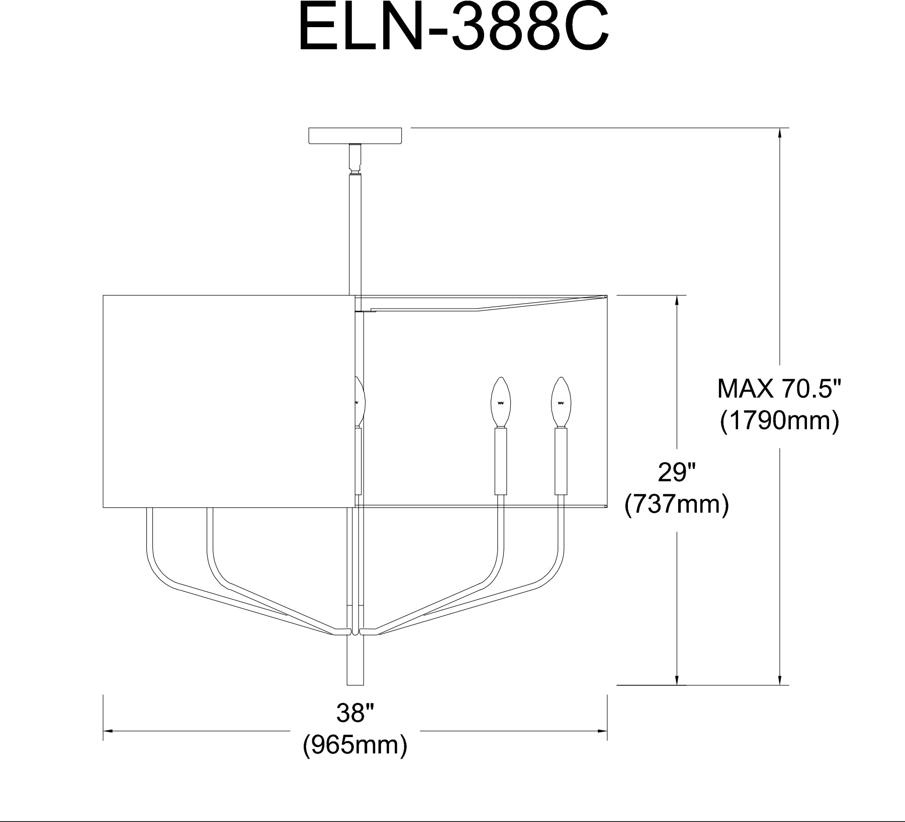 Luminaire suspendu | ELEANOR — 38 po