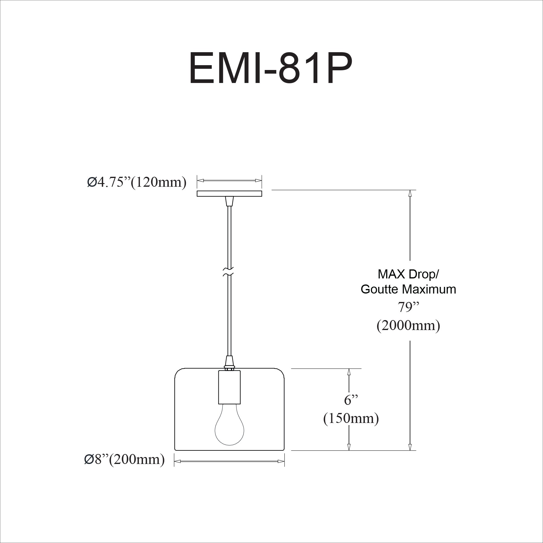 Luminaire suspendu Noir | EMILIA