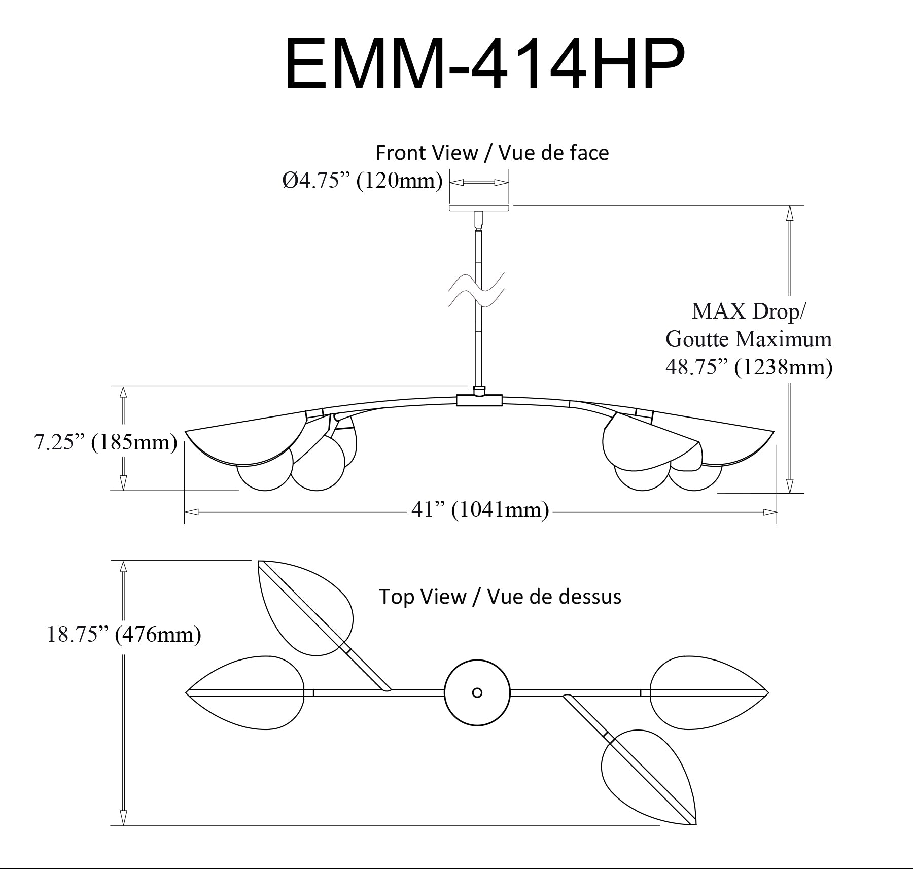 Luminaire suspendu Laiton vieilli | EMMA