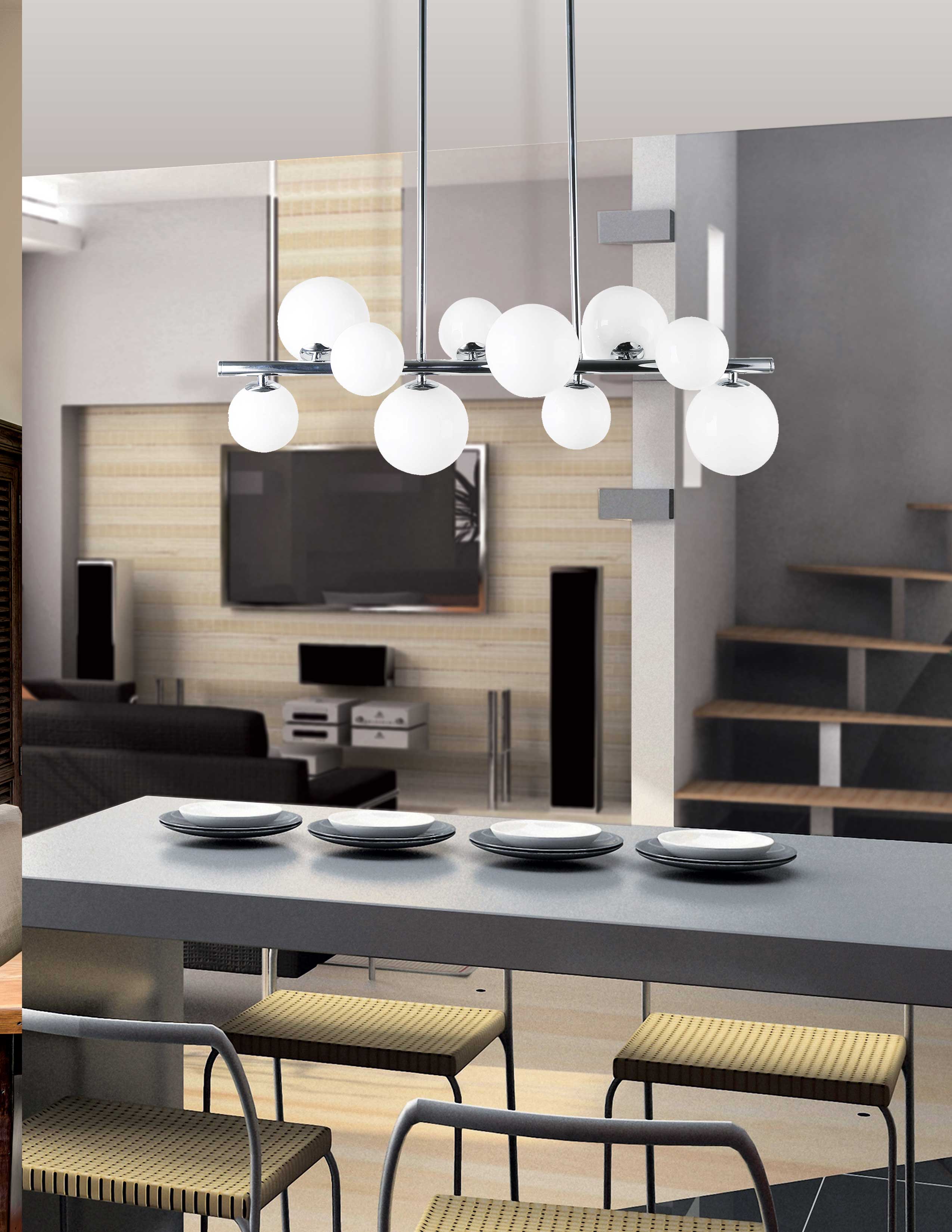Luminaire suspendu Chrome poli | GLASGOW