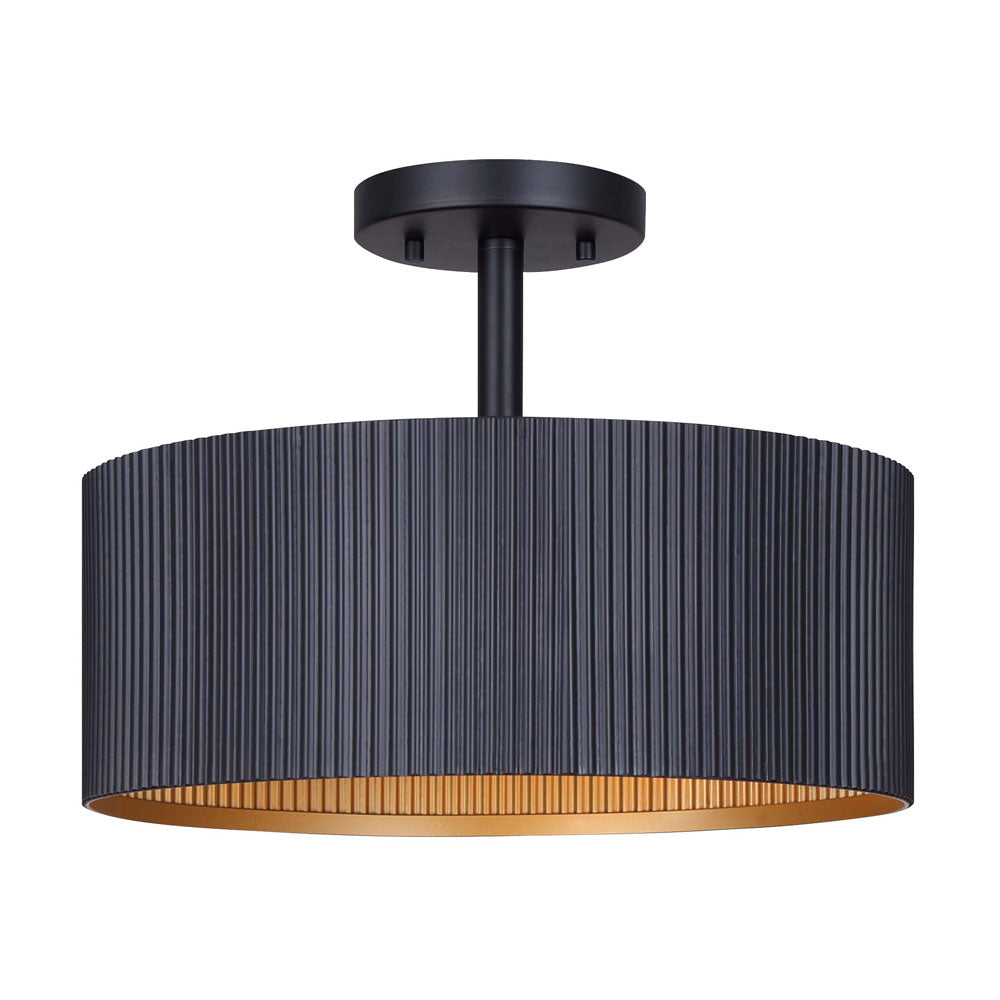 Semi-Plafonnier  Noir mat et or peint | REXTON