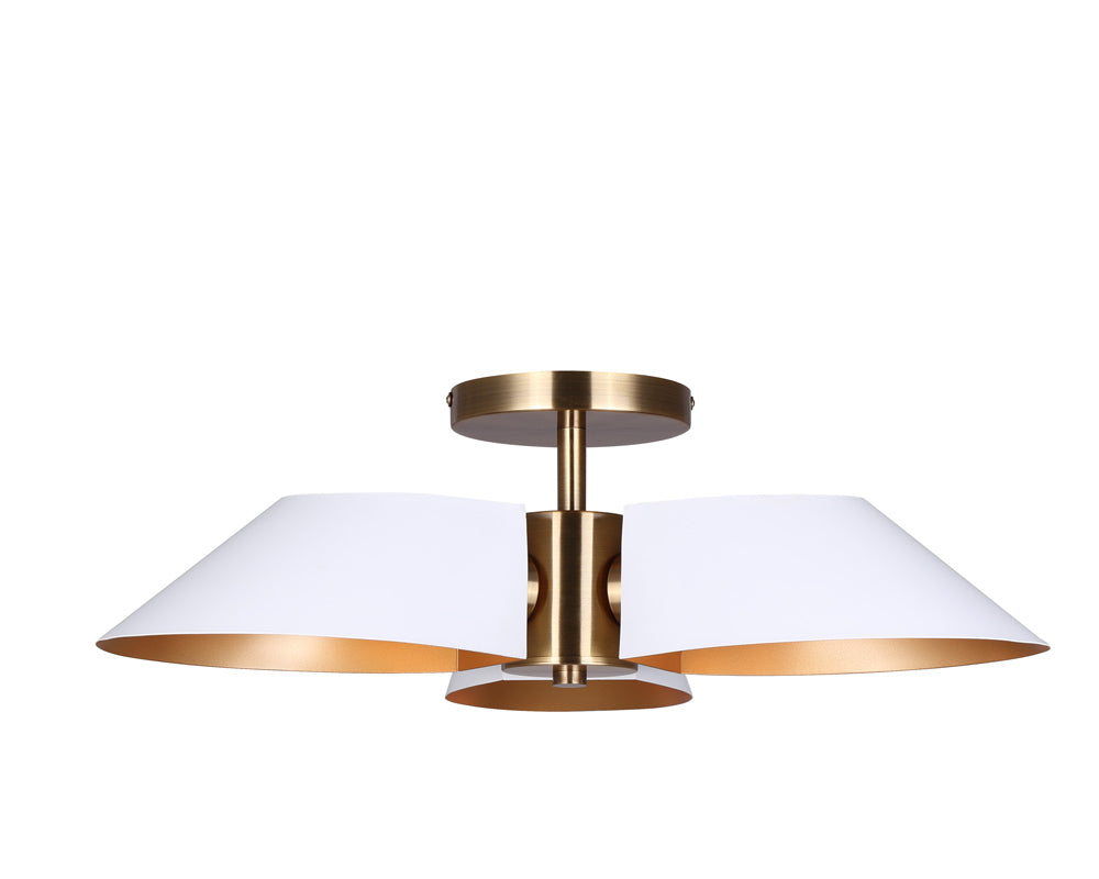 DAXTON Semi plafonnier Blanc, Or - ISF1146A03WHG | CANARM