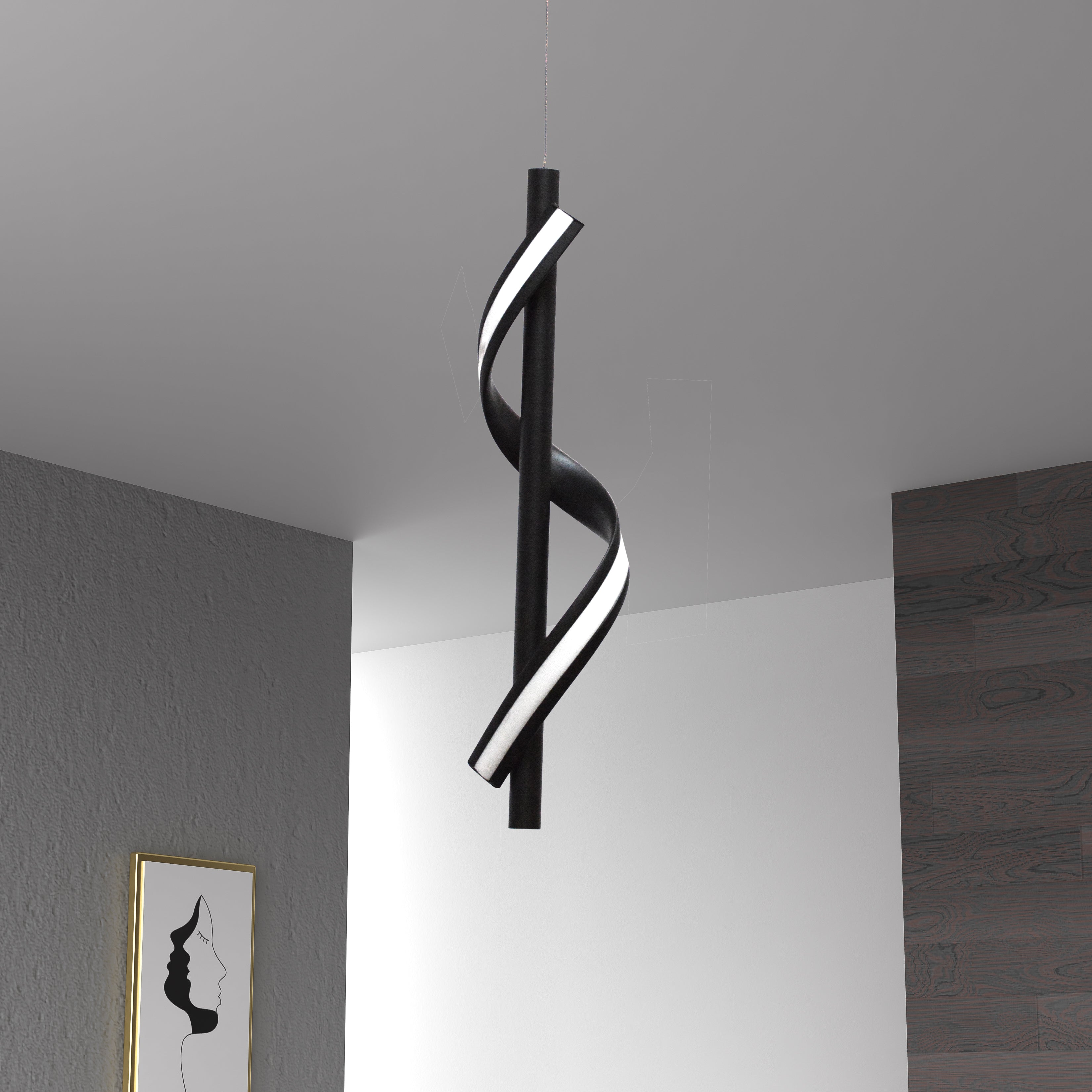 Luminaire suspendu Noir | JUSTINE — 3 po