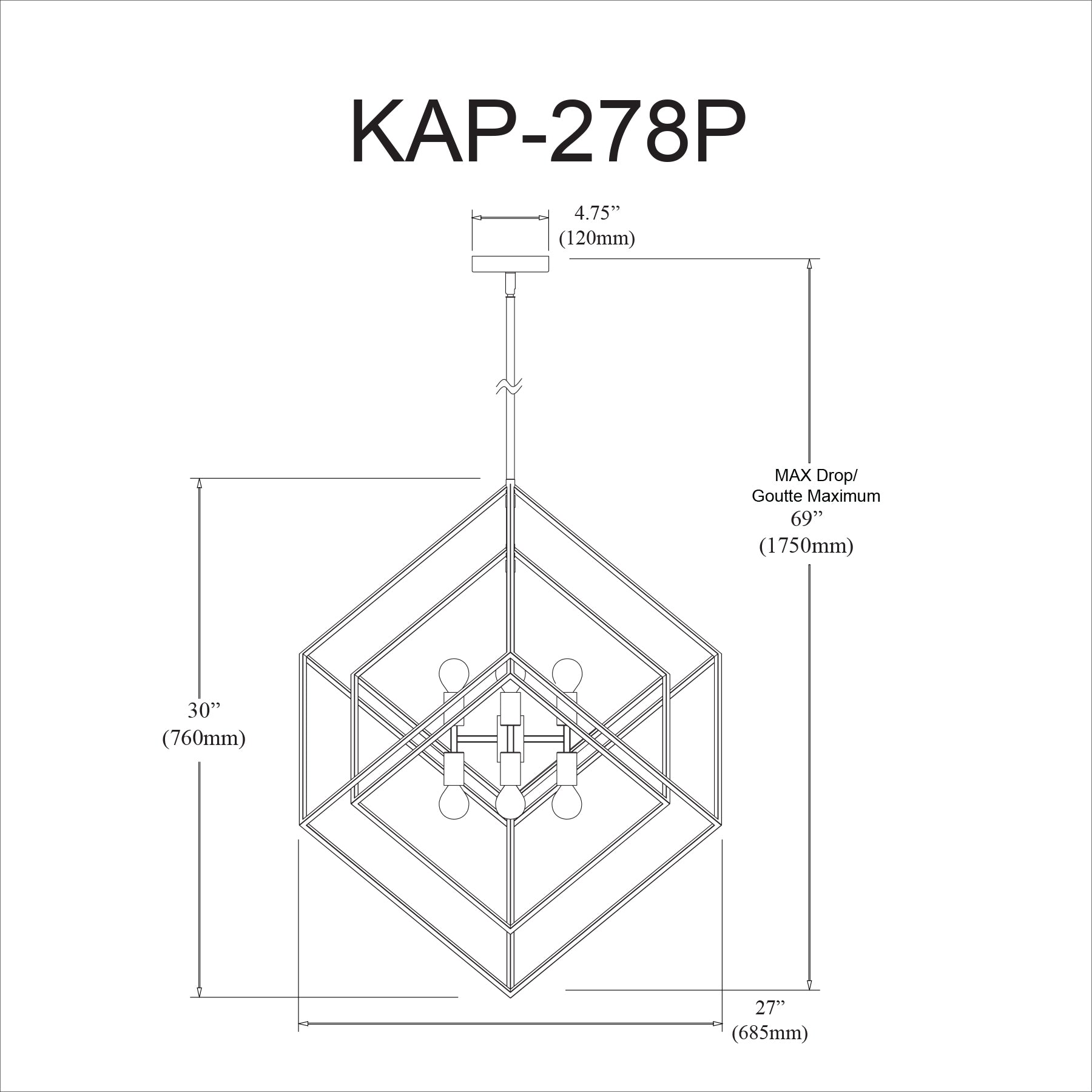 Luminaire suspendu | KAPPA — 27 po