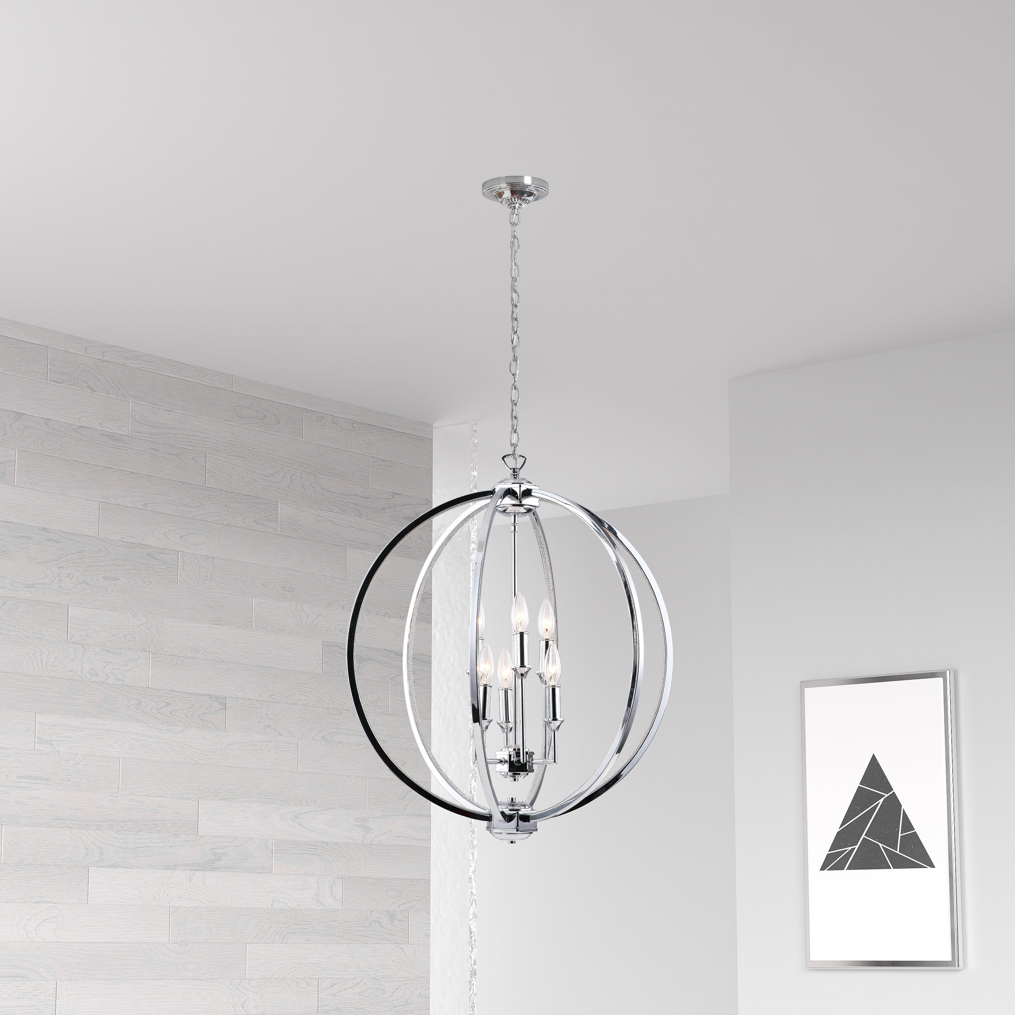 Luminaire suspendu Chrome | KARLAND — 24 po