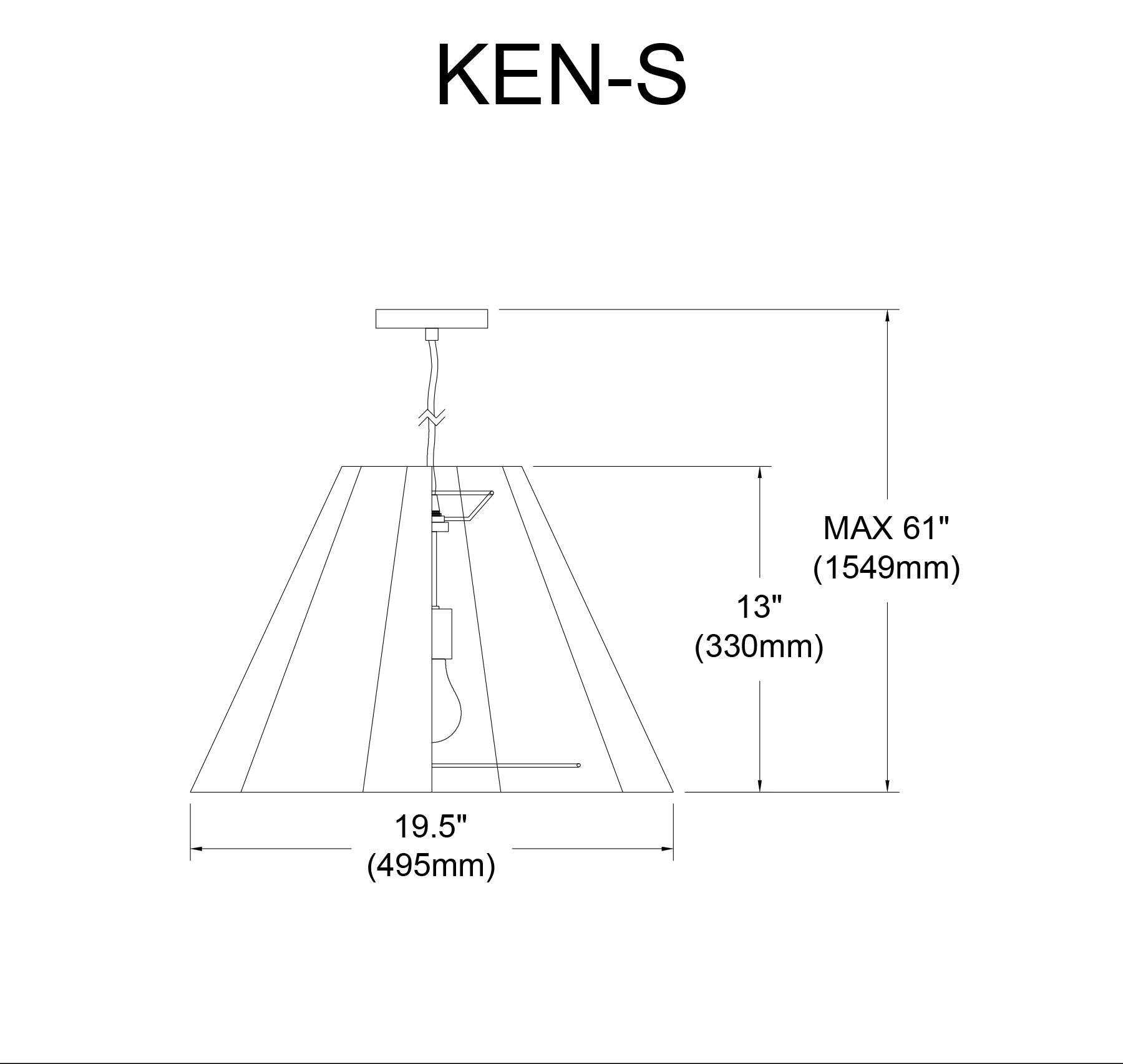 Luminaire suspendu Blanc | KENDRA — 19 po