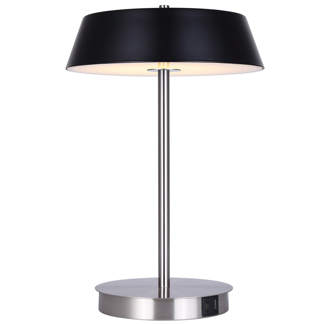 JESSA Lampe sur table Nickel, Noir - LTL263A14BKN | CANARM