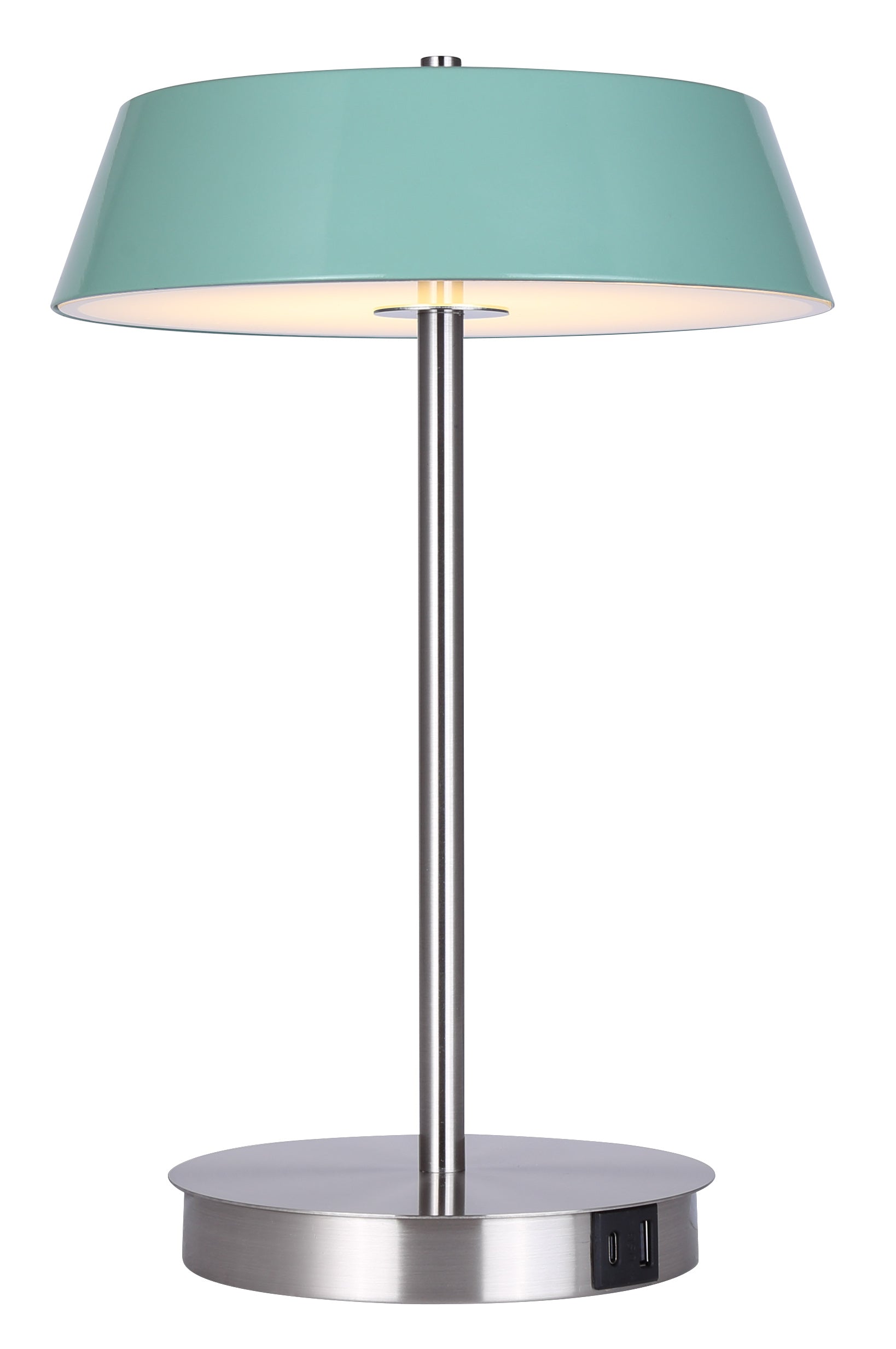 JESSA Lampe sur table Nickel, Vert - LTL263A14GRN | CANARM