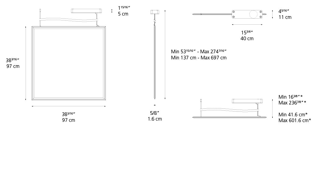 Suspension | Discovery Space — 90X90 Susp Led 34W 30K 3000 K