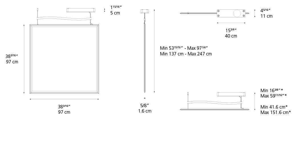 Suspension | Discovery Space — 90X90 Susp Led 34W 30K 3000 K