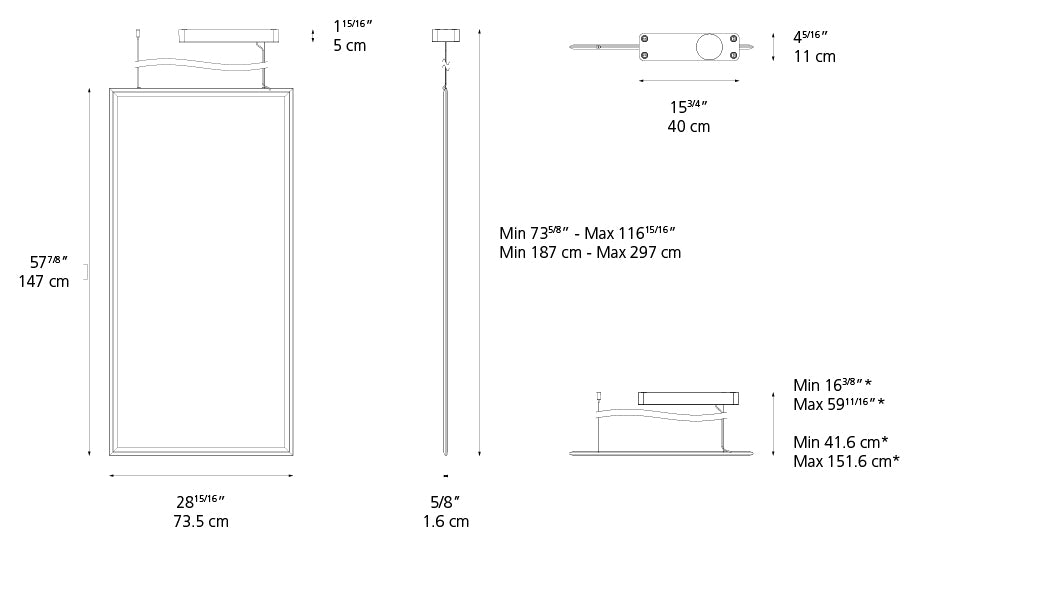 Suspension | Discovery Space — 75X150 Susp Led 54W 30K 3000 K