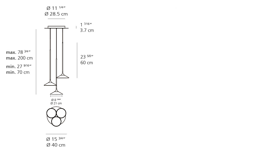 Suspension | Orsa — 21 Chandelier Led 3X7.3W 30K 3000 K