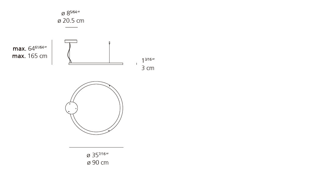Suspension | Ripple — 90 Susp Led 38W 90CRI 3000 K