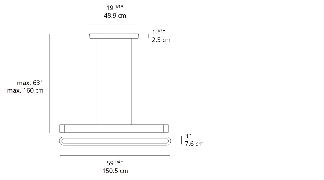 Suspension | Talo — 150(60IN) Susp Led 54W 30K 3000 K