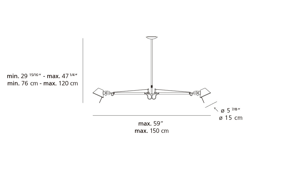 Suspension | Tolomeo Double — Susp 2X100W E26 Alum