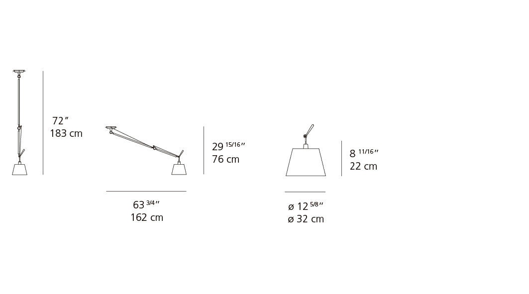 Suspension | Tolomeo Off Center Shade — Tolomeo OFF-CENTER Susp 12IN Diff