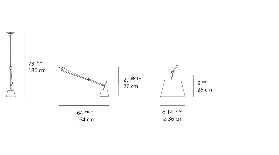 Suspension | Tolomeo Off Center Shade — Tolomeo OFF-CENTER SUSP. 14IN DIFF.