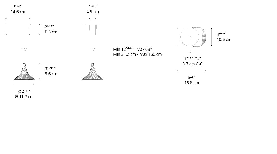 Suspension | Unterlinden — Susp Led 7.5W 30K Aluminium 3000 K