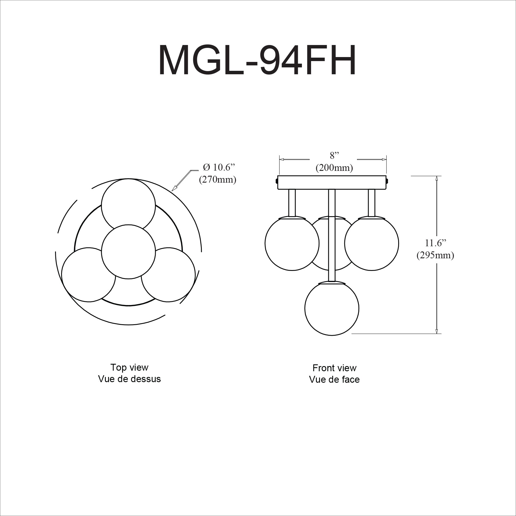 Plafonnier | MEGALLAN — 11 po